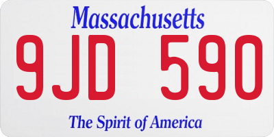 MA license plate 9JD590