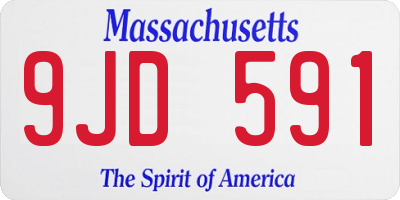 MA license plate 9JD591