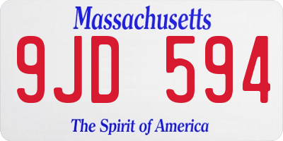 MA license plate 9JD594