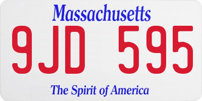 MA license plate 9JD595