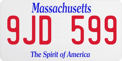 MA license plate 9JD599