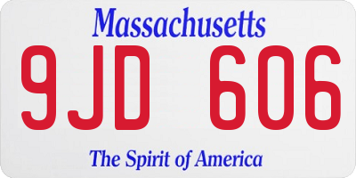 MA license plate 9JD606