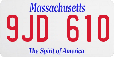 MA license plate 9JD610