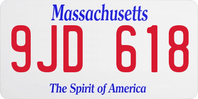 MA license plate 9JD618