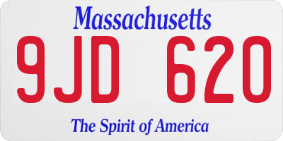 MA license plate 9JD620
