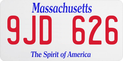 MA license plate 9JD626