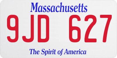 MA license plate 9JD627