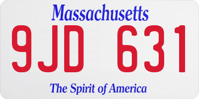 MA license plate 9JD631