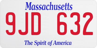 MA license plate 9JD632