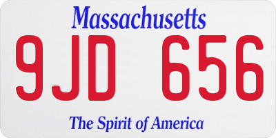 MA license plate 9JD656