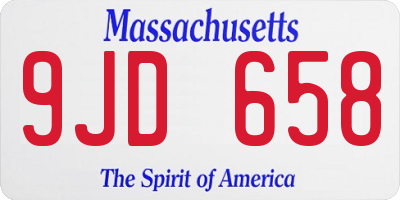 MA license plate 9JD658