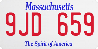 MA license plate 9JD659