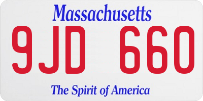 MA license plate 9JD660