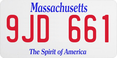MA license plate 9JD661