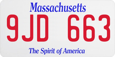 MA license plate 9JD663