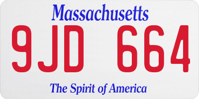 MA license plate 9JD664