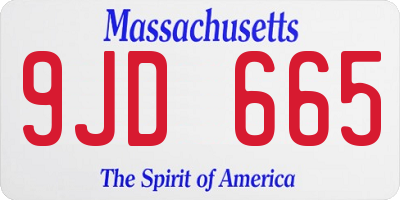 MA license plate 9JD665