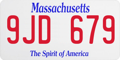 MA license plate 9JD679