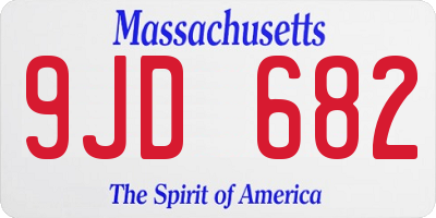 MA license plate 9JD682