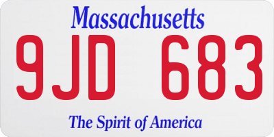 MA license plate 9JD683
