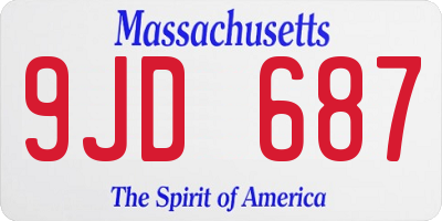 MA license plate 9JD687