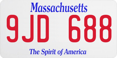 MA license plate 9JD688