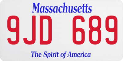 MA license plate 9JD689