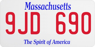 MA license plate 9JD690
