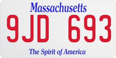 MA license plate 9JD693
