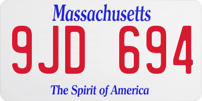 MA license plate 9JD694