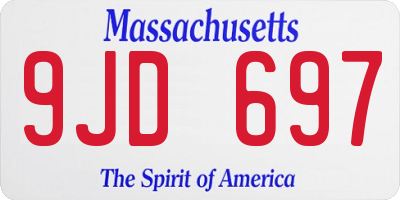 MA license plate 9JD697
