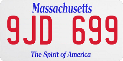MA license plate 9JD699