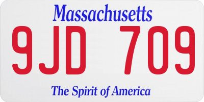 MA license plate 9JD709