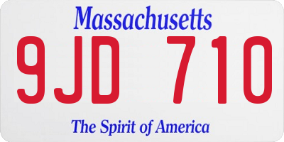 MA license plate 9JD710