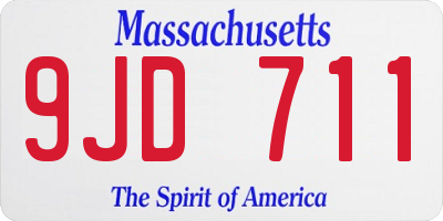 MA license plate 9JD711