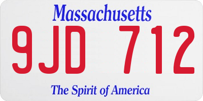 MA license plate 9JD712
