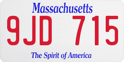 MA license plate 9JD715