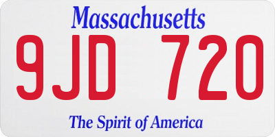 MA license plate 9JD720
