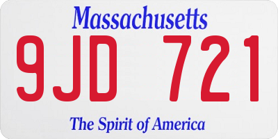 MA license plate 9JD721