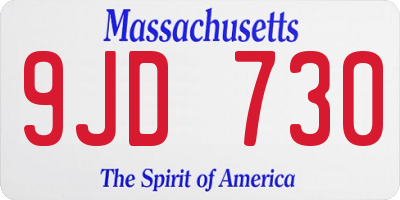 MA license plate 9JD730