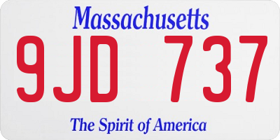 MA license plate 9JD737