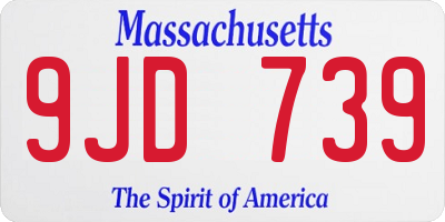 MA license plate 9JD739