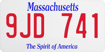 MA license plate 9JD741