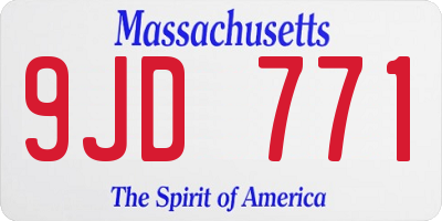 MA license plate 9JD771