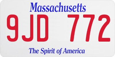 MA license plate 9JD772