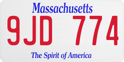 MA license plate 9JD774