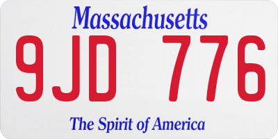 MA license plate 9JD776