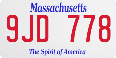 MA license plate 9JD778