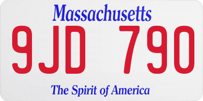 MA license plate 9JD790