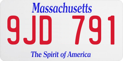 MA license plate 9JD791